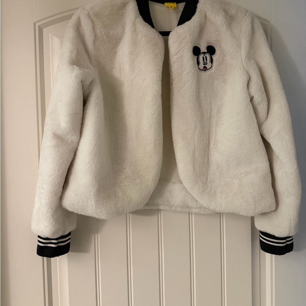 Disney Mickey White faux fur Jacket